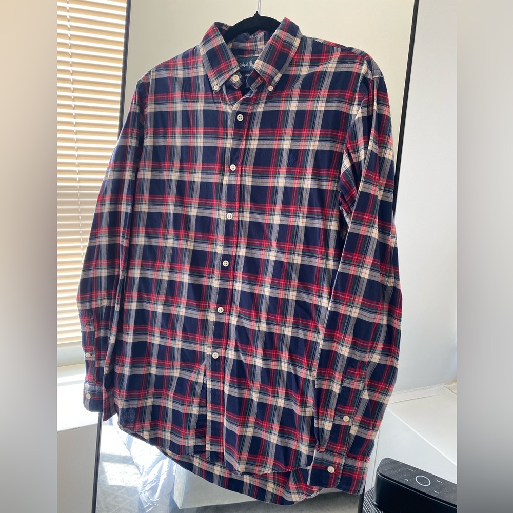 Ralph Lauren - Custom Fit 100% Cotton Plaid Shirt - Size M